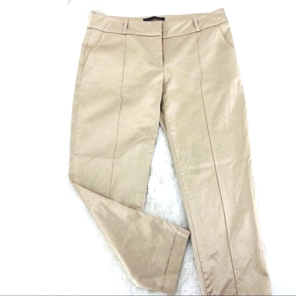 Bebe Women’s Size 8 Italian Fabric Capri Pants. Golden Tan Shimmery Texture EUC - Picture 10 of 10